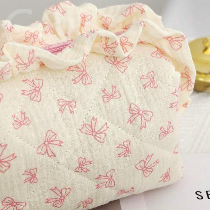 Wholesale New Cotton Crepe Fabric Cosmetic Bag