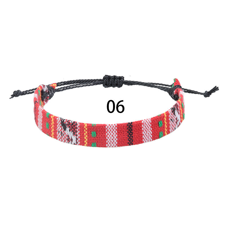 Brazalete de tela de color ancho tejido al por mayor