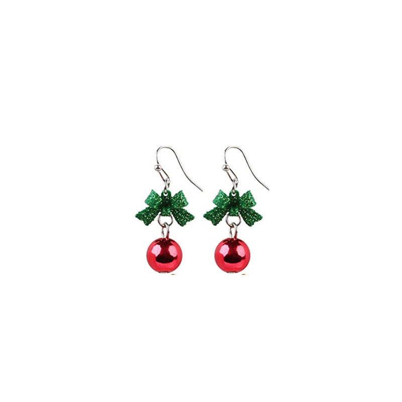 Wholesale  Christmas Hat Elk Christmas Bell Earrings