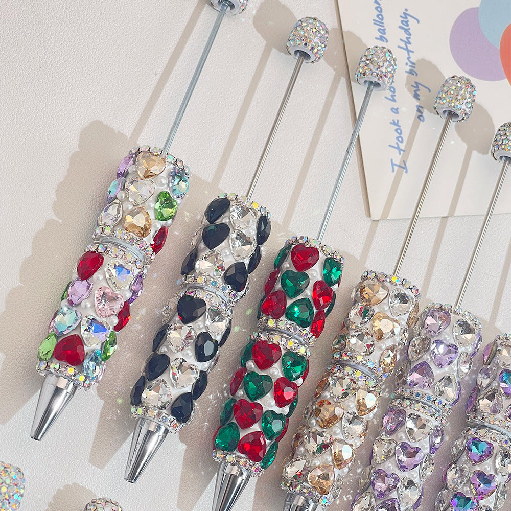 Wholesale 5pcs Heavy Heart Full of Diamond Fancy Beadable Pens