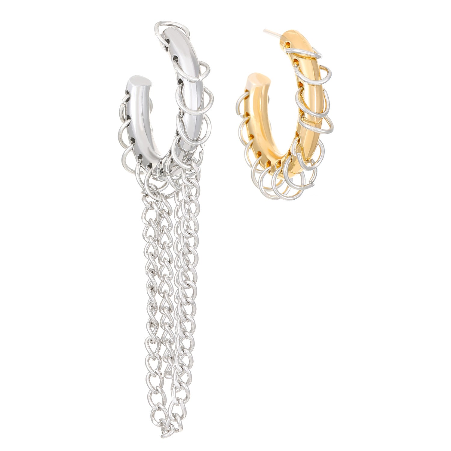 Wholesale Punk Personality Exaggerated Long Tassel Color Contrast Design Earrings Earrings High-grade All-match Chain Earrings Women