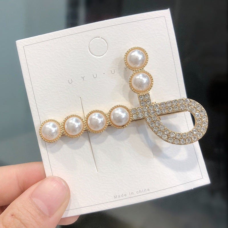 Wholesale Pearl Studded Diamond Bow Hair Clips