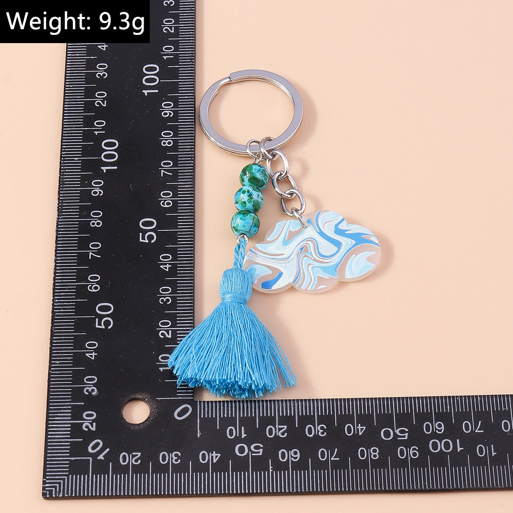 Wholesale Tassel Rice Beads Butterfly Wings Keychain