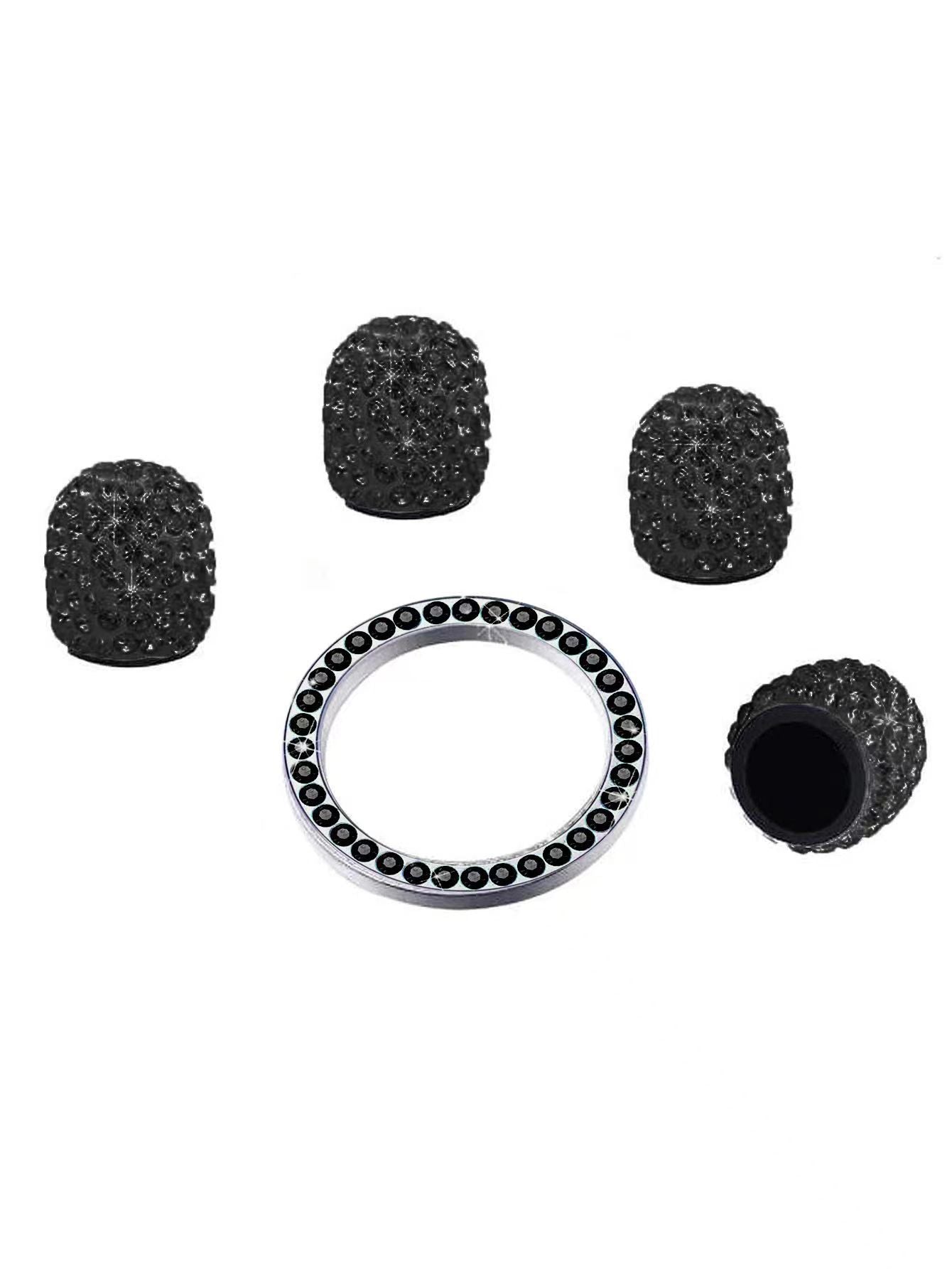 Wholesale Automotive Valve Caps with Diamond Inlay Creative Rhinestone Valve Core Wheels Rubber Tire Caps