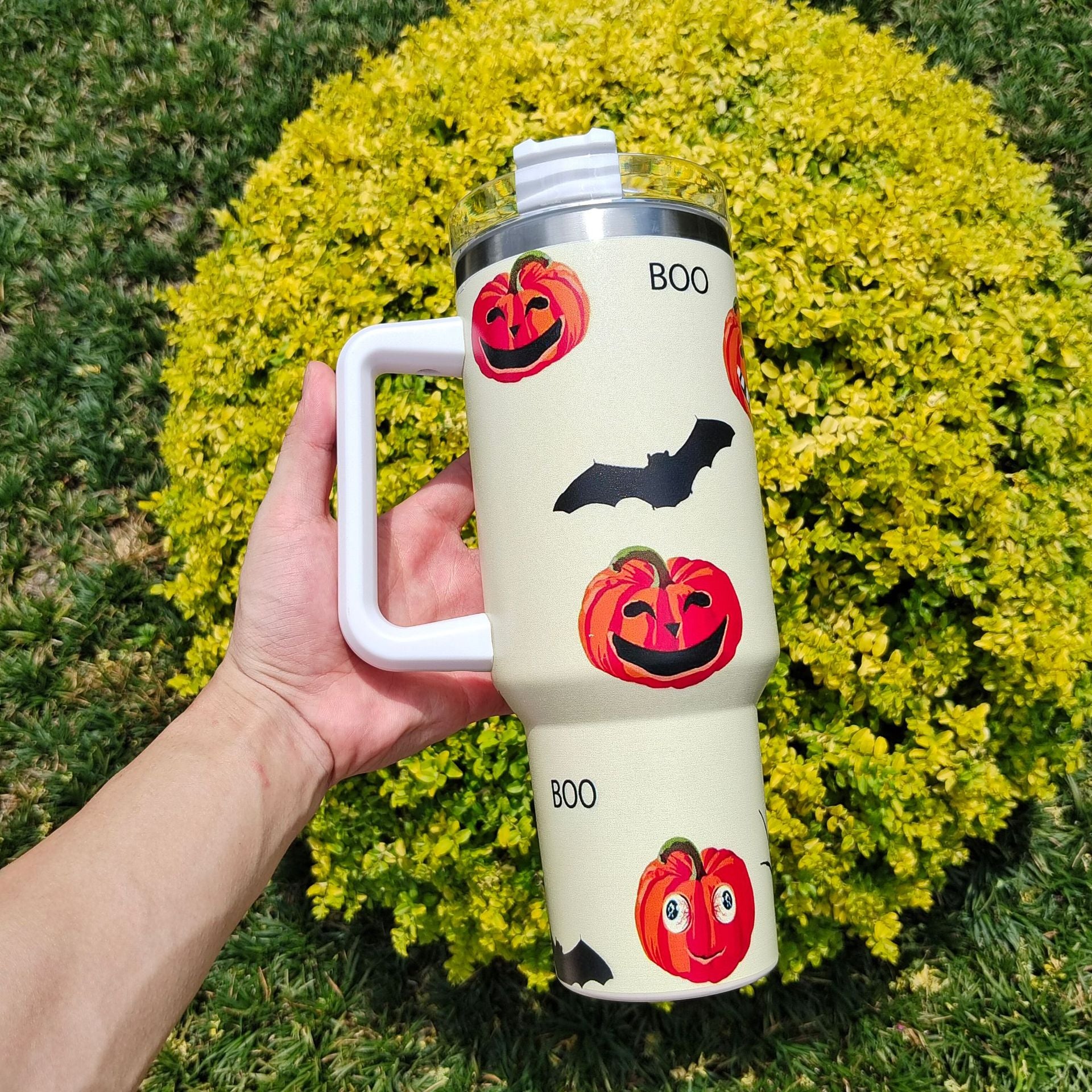 Wholesale Tumbler Halloween Sunflower Double Layer Stainless Steel Ice Bullies Cup