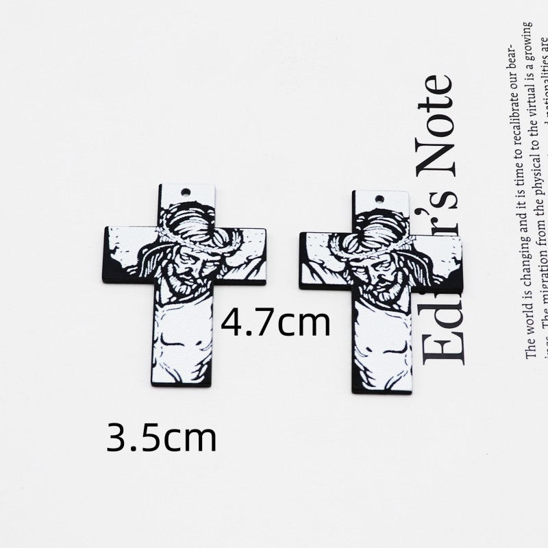 Wholesale 10pcs Double-sided Color Black and White Cartoon DIY Accessories