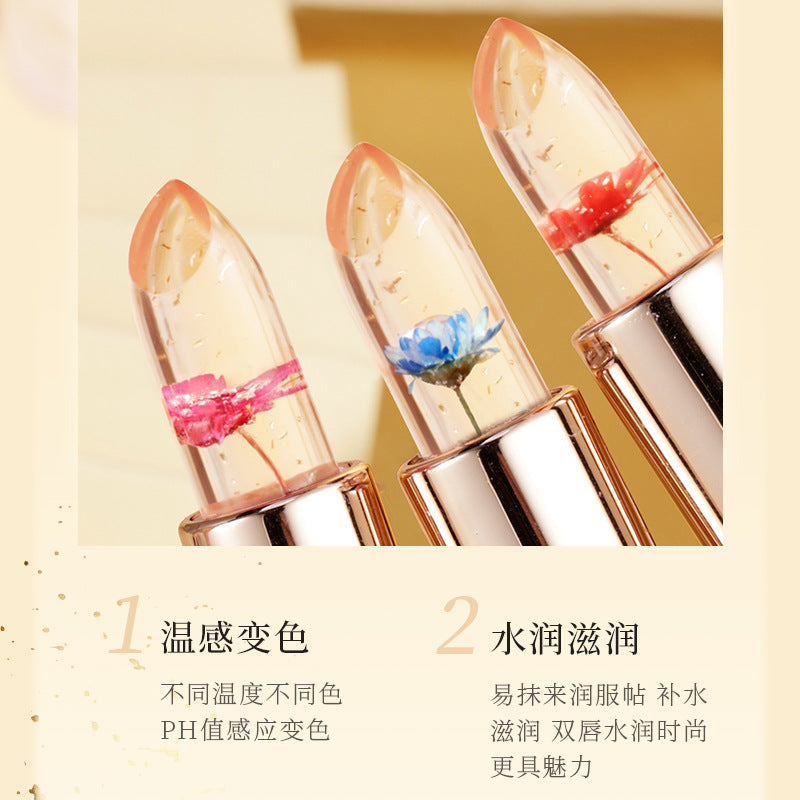 Wholesale non-fading non-stick cup petal jelly color changing lipstick