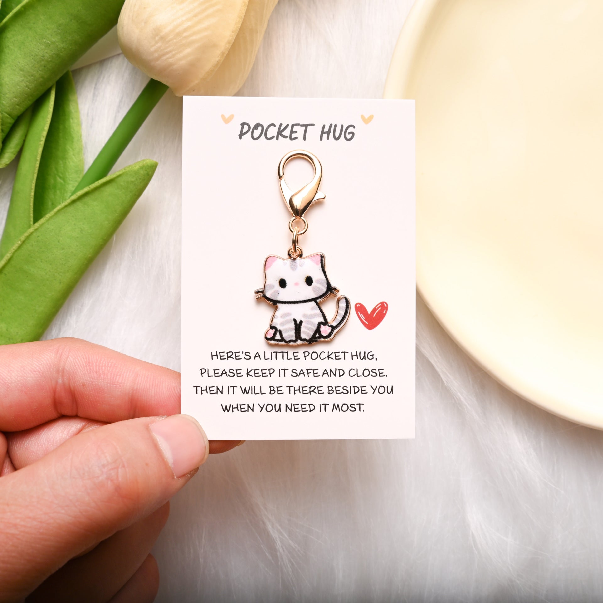 Wholesale Pocket Hug Card Cute Cartoon Cute Cat Keychain