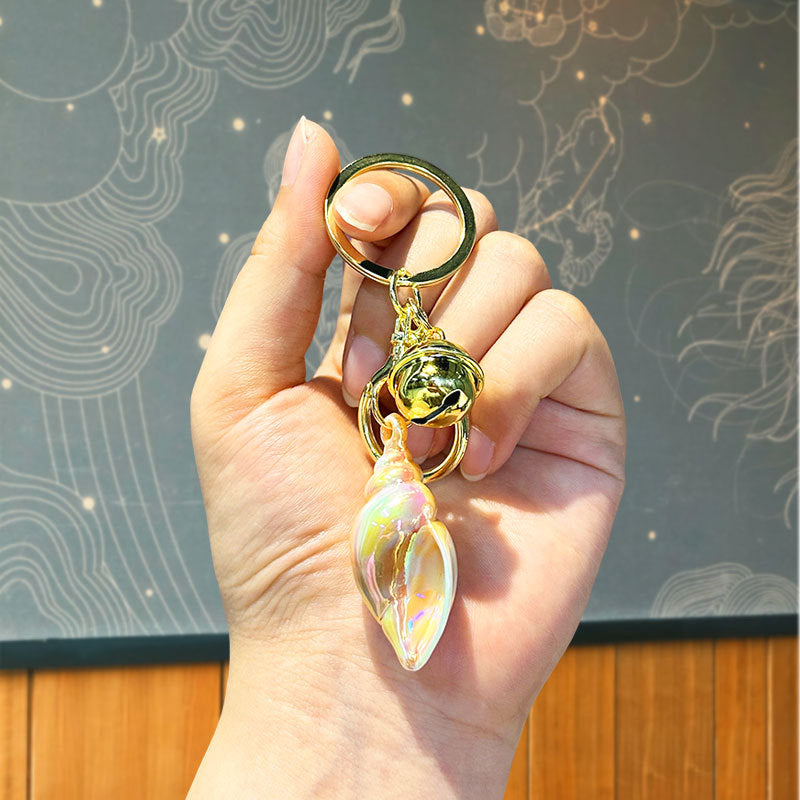 Wholesale Acrylic colorful electroplating conch keychain