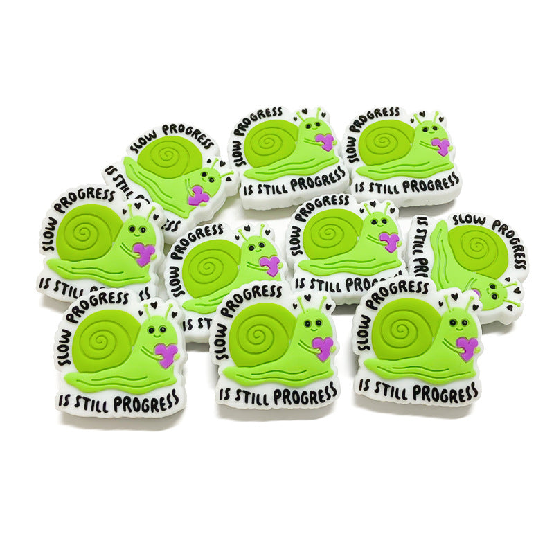Wholesale 10pcs Snail Animal Cartoon Cute Silicone Beads