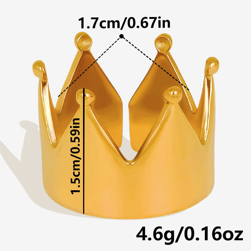 Wholesale crown ring  temperament gold open smooth ring