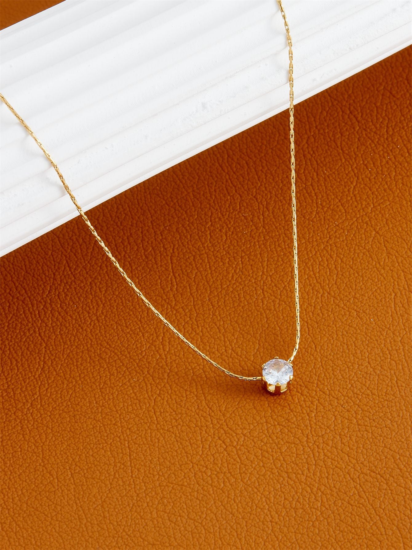 Wholesale Zircon Necklace  All-match Collarbone Chain Titanium Steel Necklace