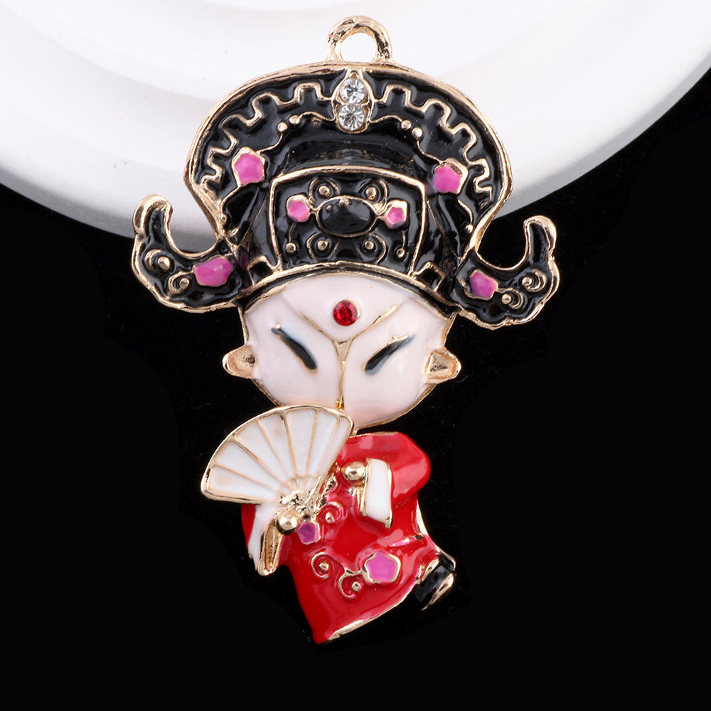 Wholesale 2pcs Chinese Opera Huadan Clay Drill Ball Straight Hole DIY Beads