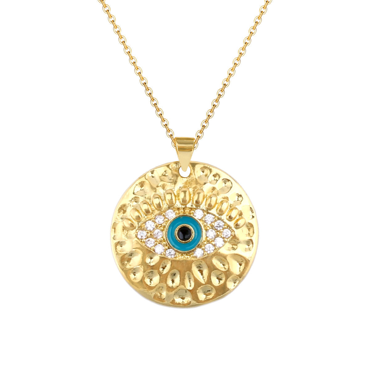 Wholesale Gold Plated Evil Eye Pendant Necklace European Fashion Style Jewelry Accessory For Everyday Gift
