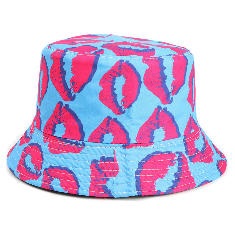 Wholesale Double-sided Lip Printed Polyester Fisherman Hats
