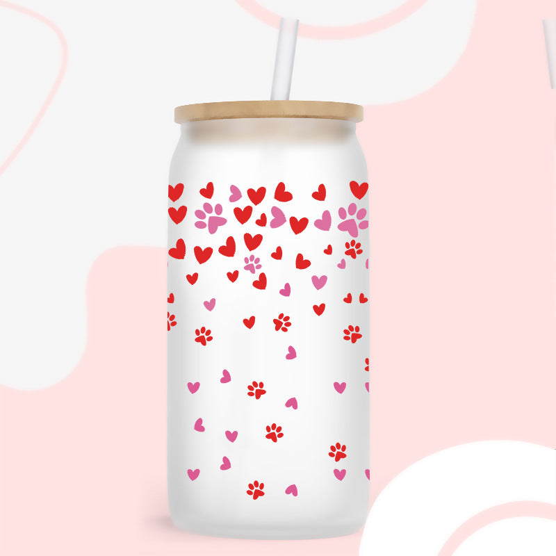 Wholesale Pink Love Valentine's Day 16oz Cup UV DTF Wraps