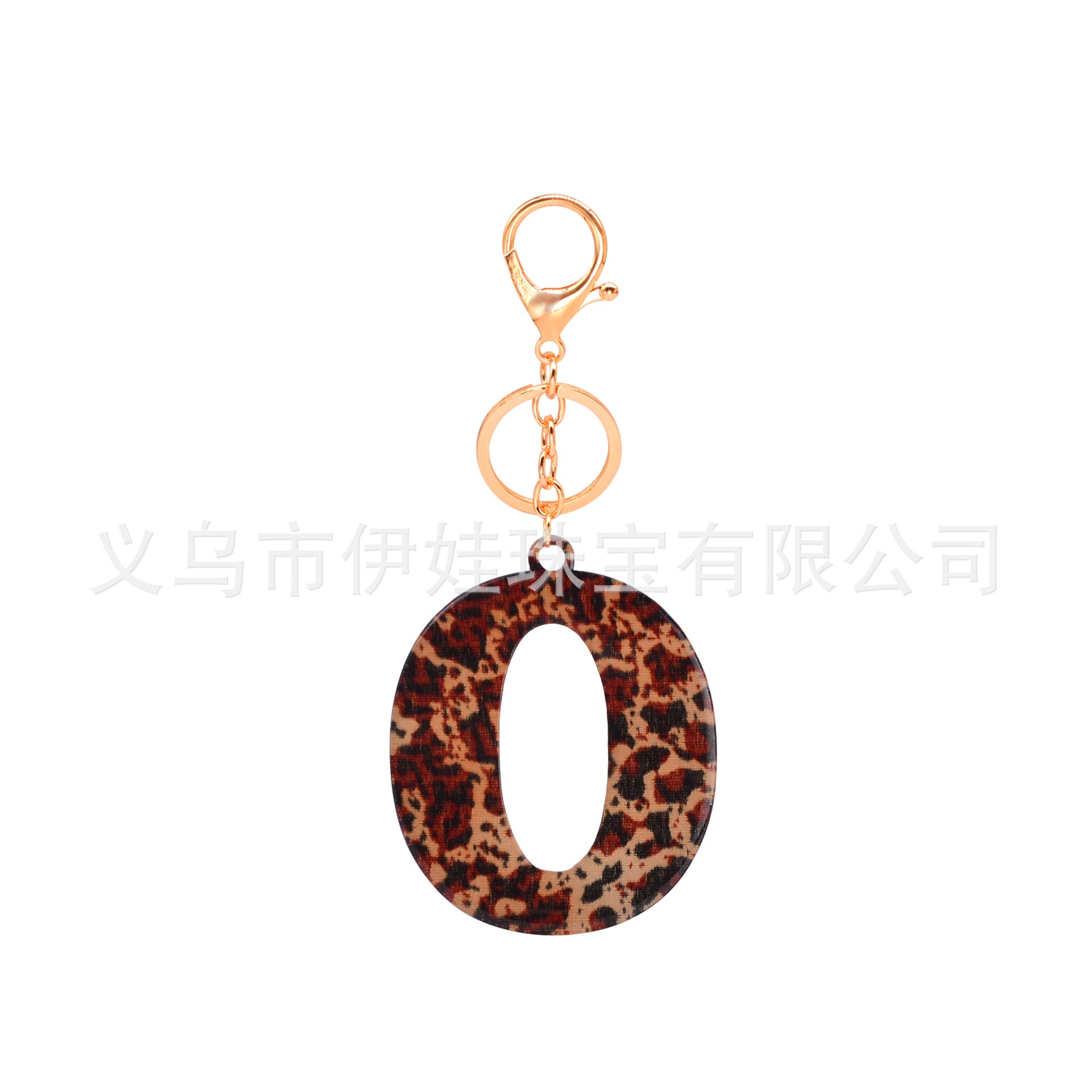 Wholesale  26 letters complete  Acrylic leopard print letter keychain