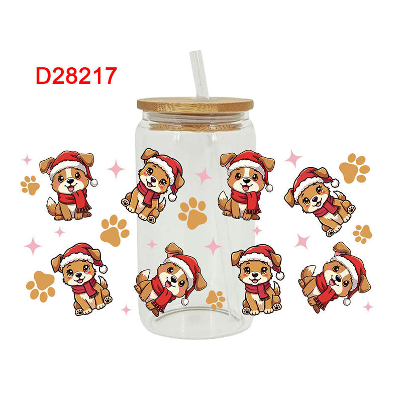 Wholesale Christmas gingerbread man  16oz Cup UV DTF Wraps