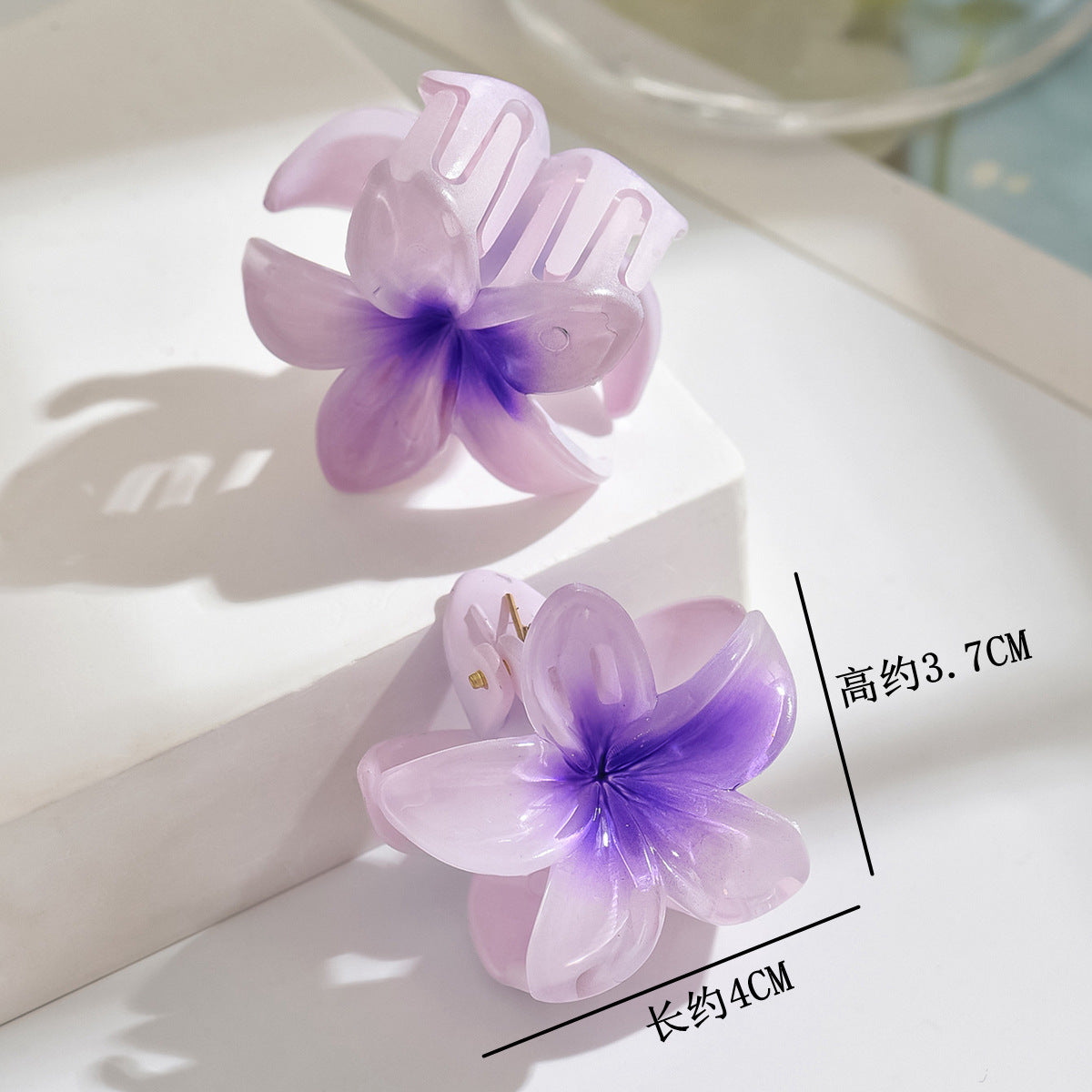 Wholesale Colorful Acrylic Egg Flower Women's Head DIY Shark Clip Hairpin Jewelry