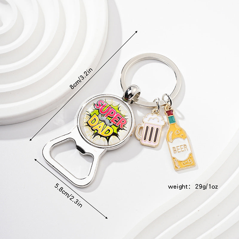 Wholesale Creative Time Glass Oktoberfest Bottle Opener Keychain