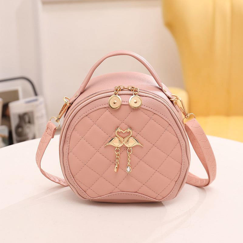 Wholesale PU Embroidered Small Round Crossbody Bags