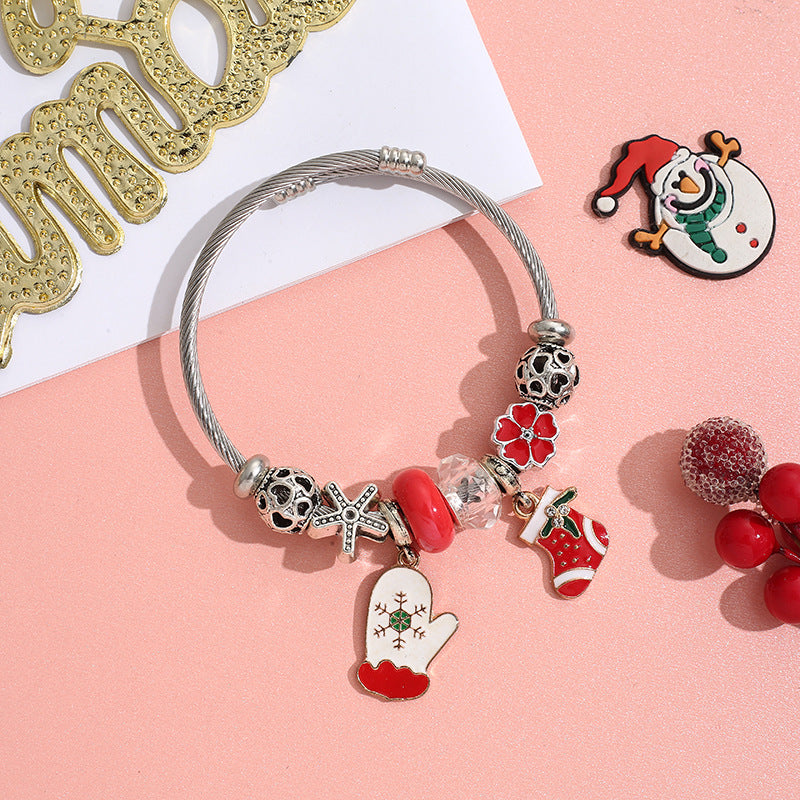 Wholesale Stainless Steel Christmas DIY Bracelet