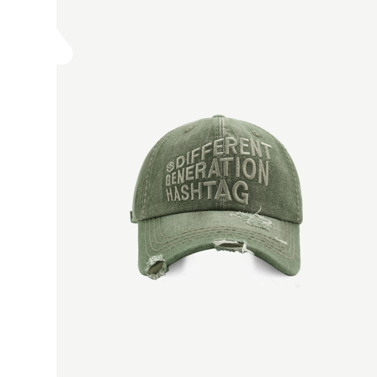 Wholesale Letter Embroidery Heavy Washed Denim Hole Cap