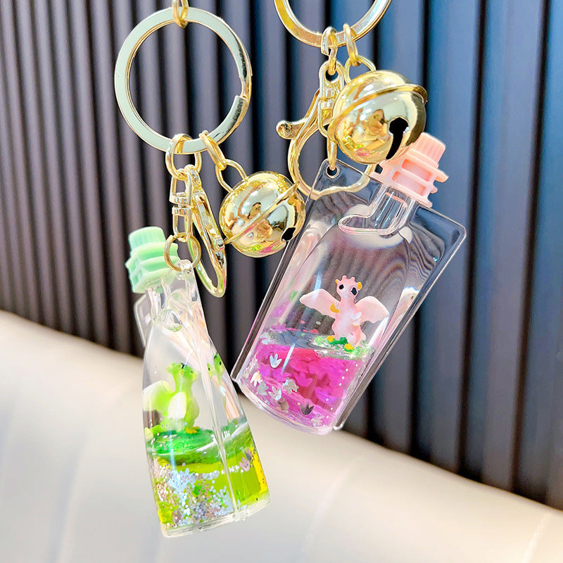 Wholesale Oiled Dinosaur Jelly Bottle Acrylic Keychain