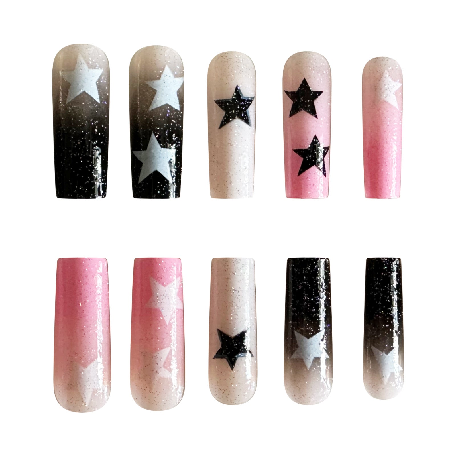 Wholesale Mandarin Duck Gradient Pentagram Nail Stickers