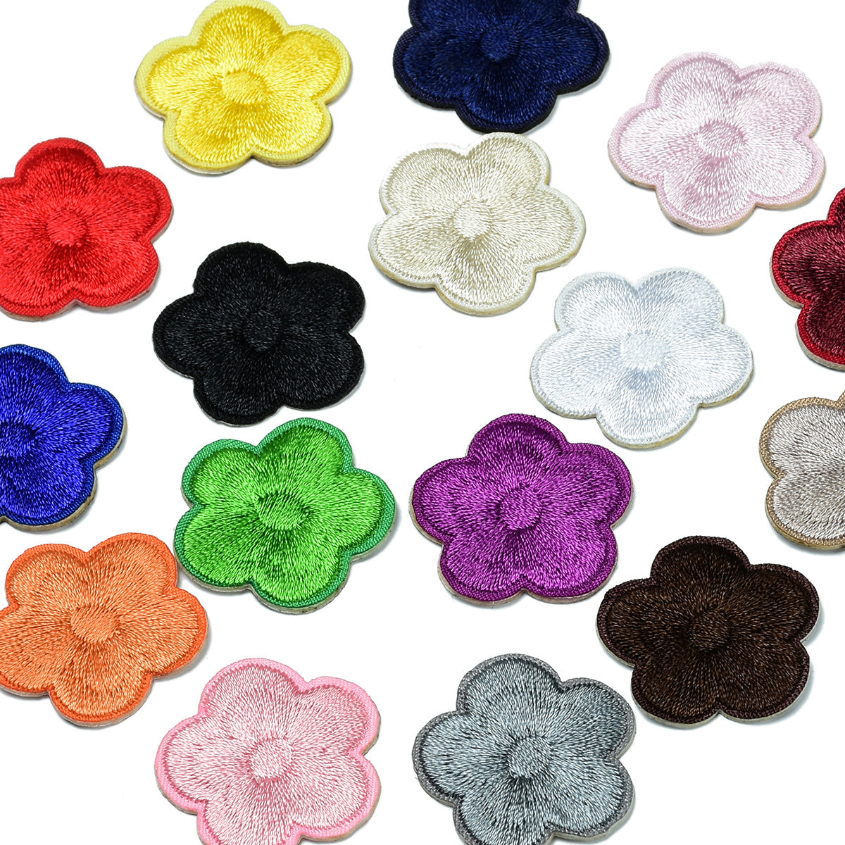 Wholesale Chic Embroidered Plum Blossom Patches Self Adhesive Flower Decorative Accents For Phone Cases Bags ets And Towels