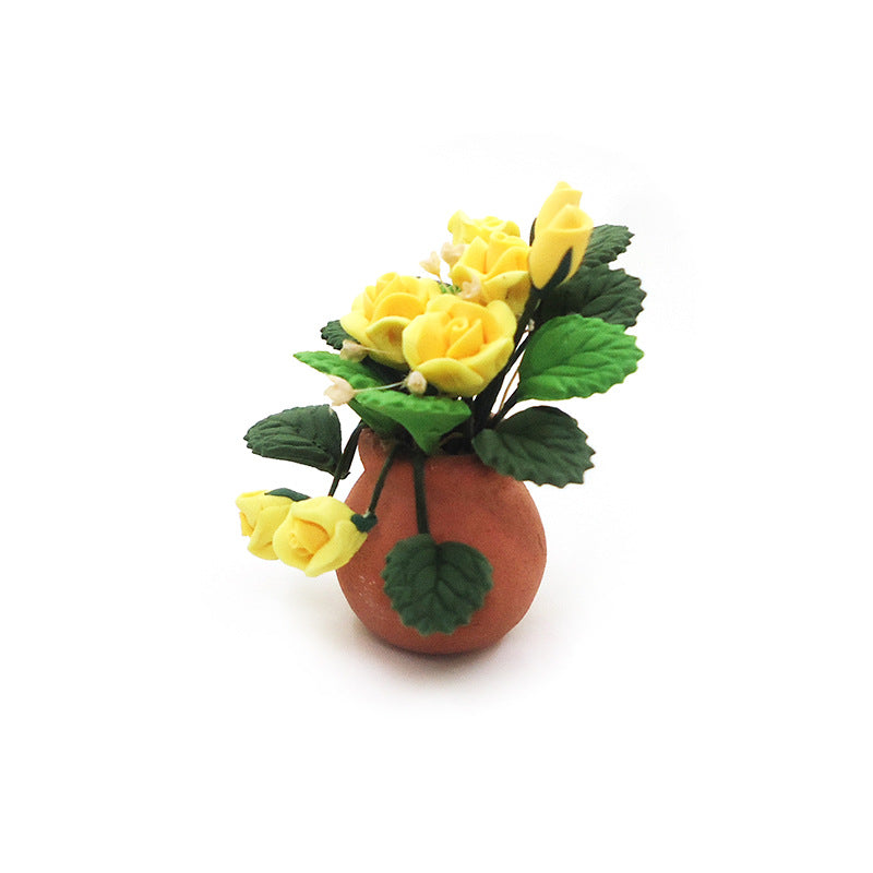 Wholesale 1:12 Dollhouse Mini Clay Flower Plants