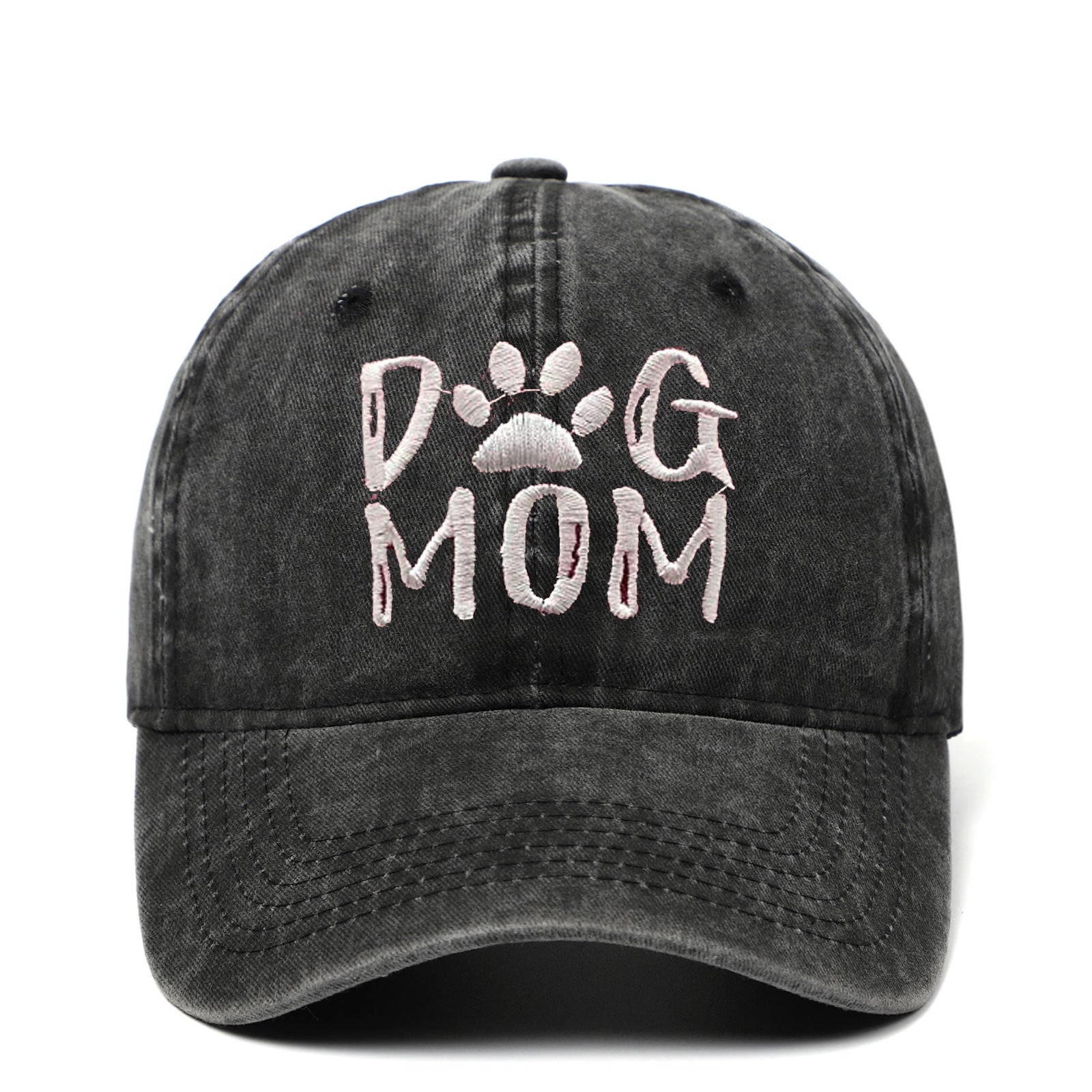 Wholesale DOG MOM Embroidered Cotton Washed Baseball Hat
