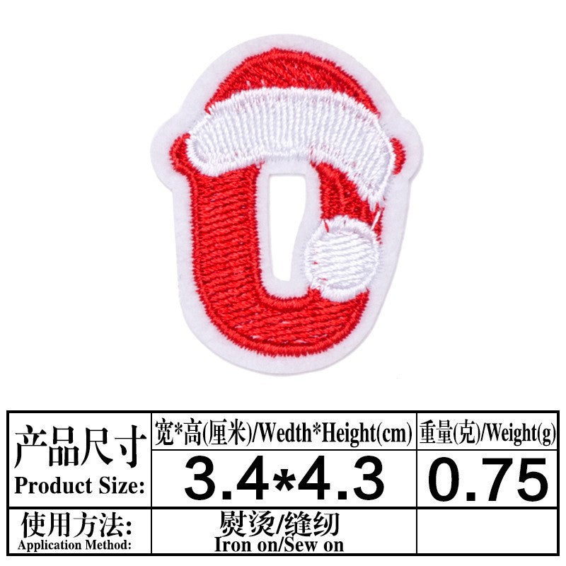 Wholesale Christmas 26 Letter Embroidery Patch Set Iron On DIY For Clothing Towels Gift