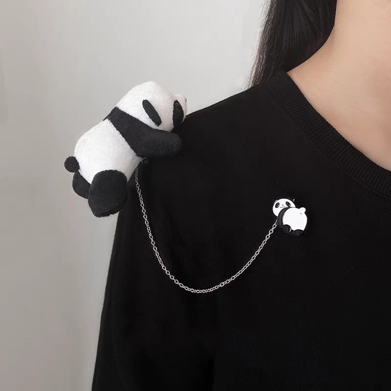 Wholesale Panda plush doll brooch cute Brooch