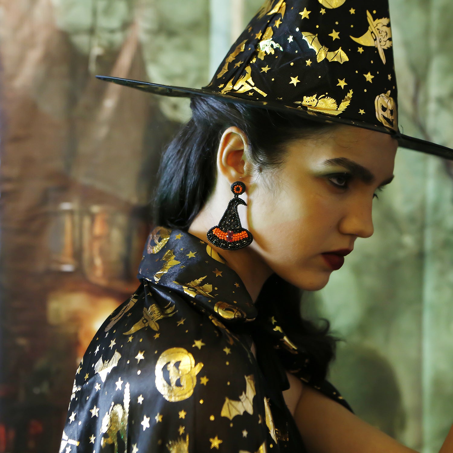 Wholesale Funny Halloween Hat Beads Earrings