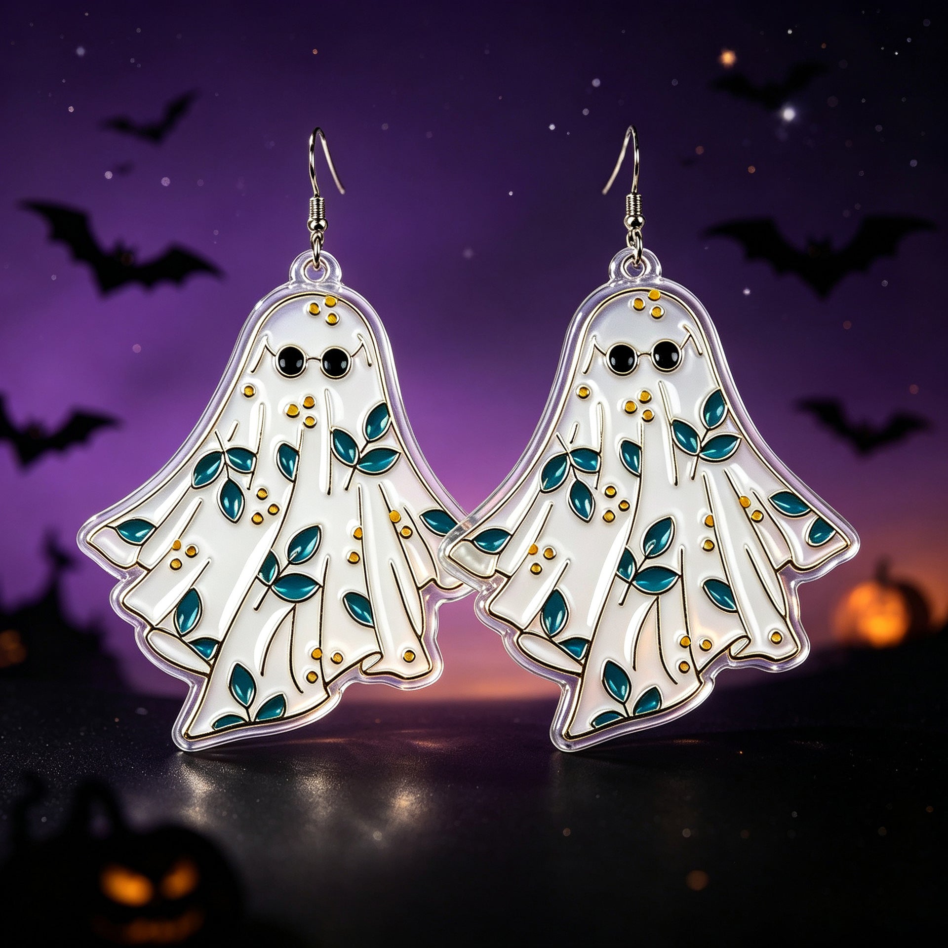 Wholesale  Ghost Cartoon Acrylic Earrings Funny Reading Design Cute Fashion Accessory For Party And Casual Wear