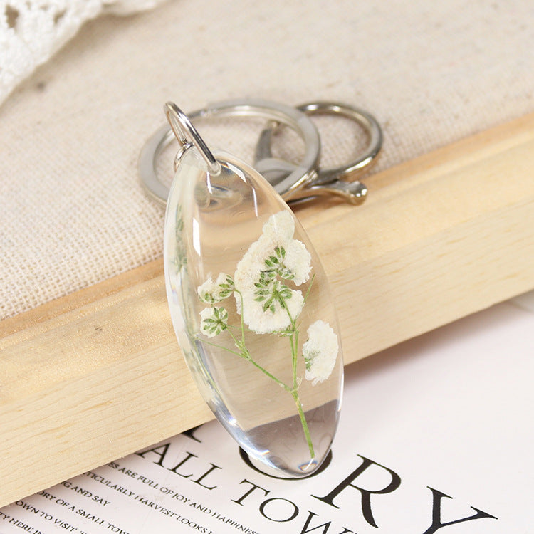 Wholesale 6pcs Dried Flower Natural Plant Specimen Keychain