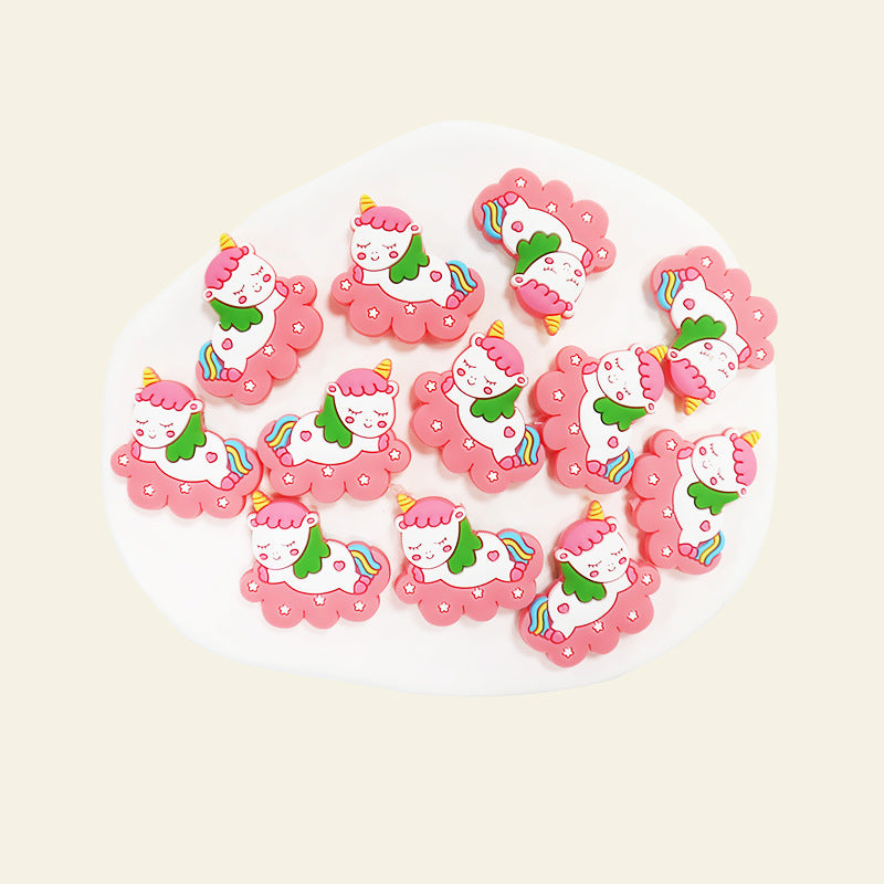 Wholesale 10PCS Unicorn Cartoon Silicone Beads