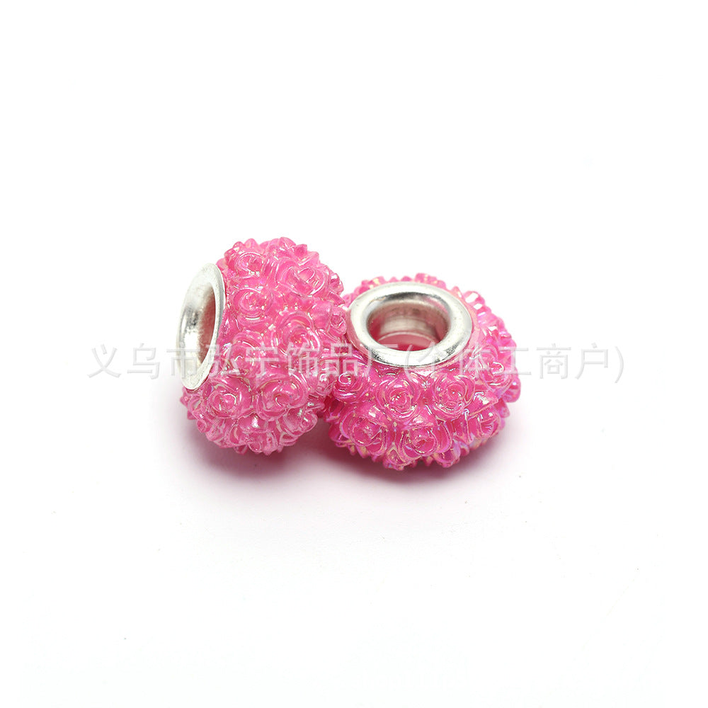Wholesale 100pcs Eternal Flower Colorful AB Resin DIY Beads