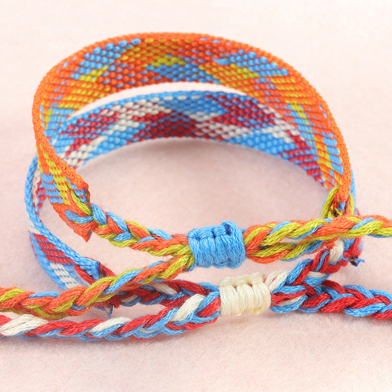 Wholesale Bohemian Ethnic Style Cotton and Linen Braided Bracelets