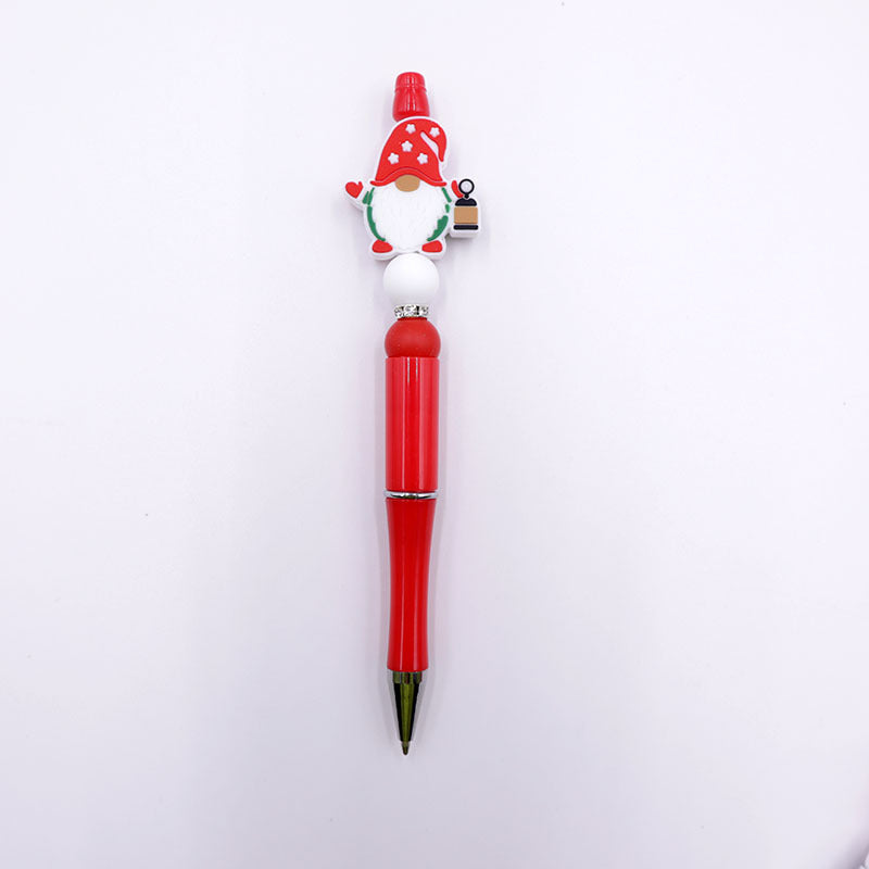 Wholesale Cartoon Christmas Tree Handmade Silicone Bead Pen Plastic Ball Point Pen