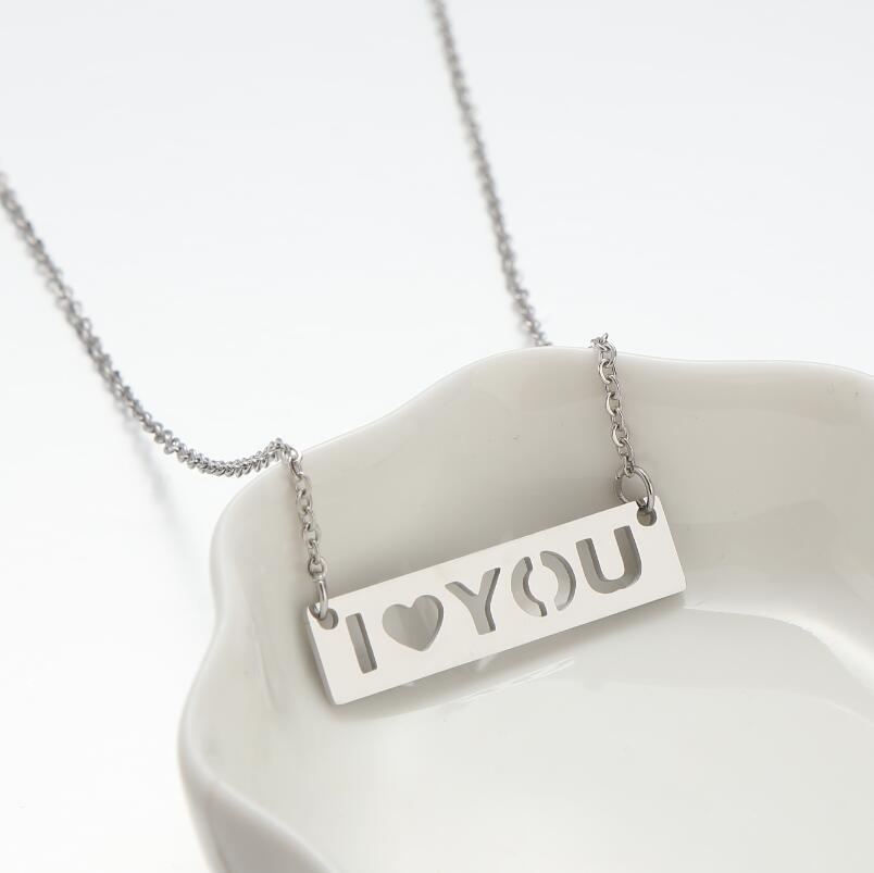 Wholesale Stainless Steel I LOVE YOU Key Clavicle Chain Necklace