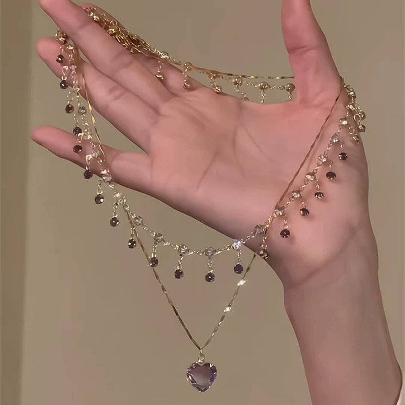 Wholesale Planet Love Butterfly Knot Diamond Pearl Bead Necklace