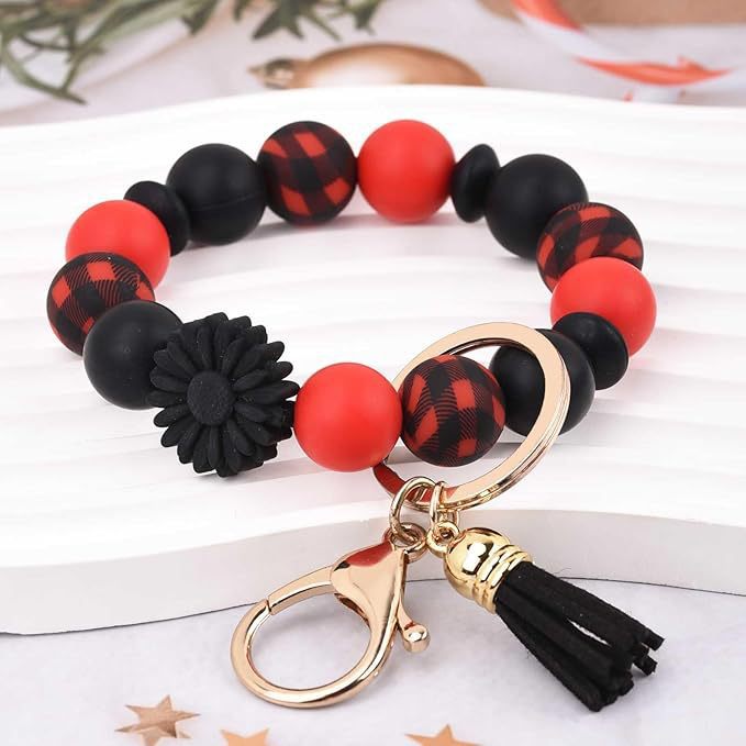Wholesale  Handmade  Silicone Bead Bracelet Pendant Wristlet Keychain