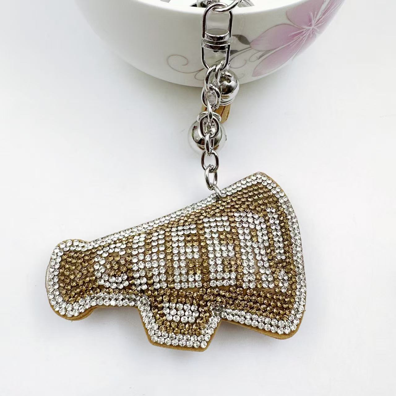 Wholesale  Velvet Hot Diamond Letter Cheer Keychain