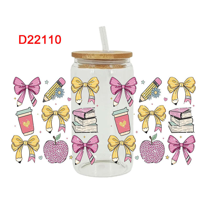 Wholesale Book Bible Bow 16oz Cup UV DTF Wraps