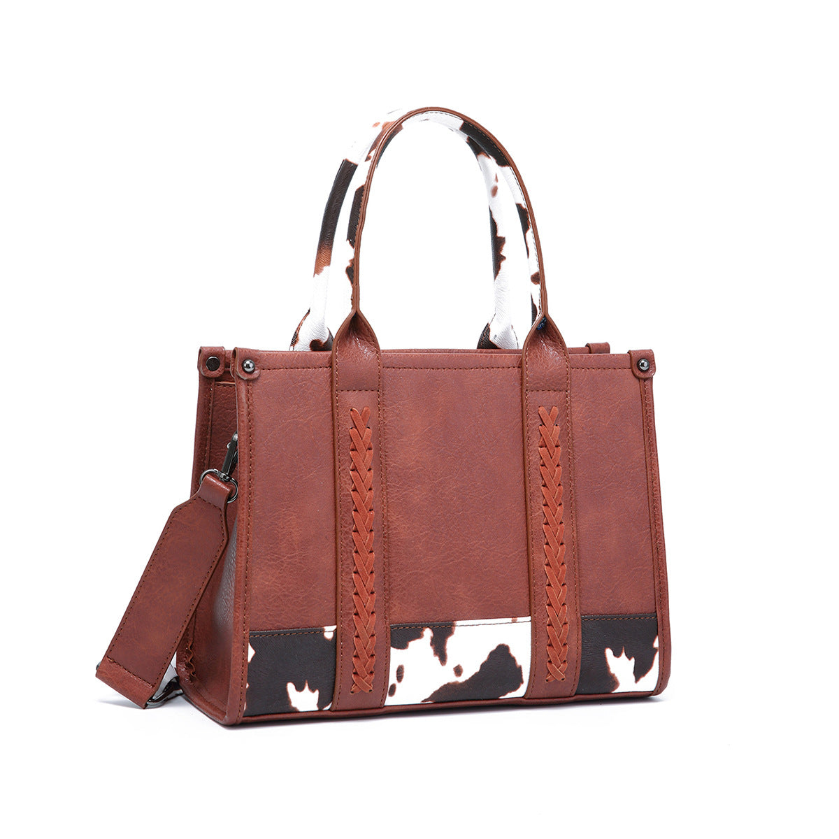 Wholesale Retro Cow Pattern Western Style One Shoulder Bohemian Handheld Crossbody Bag for Women