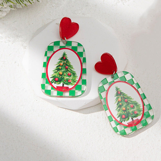 Wholesale Christmas Santa Elk Acrylic Earrings