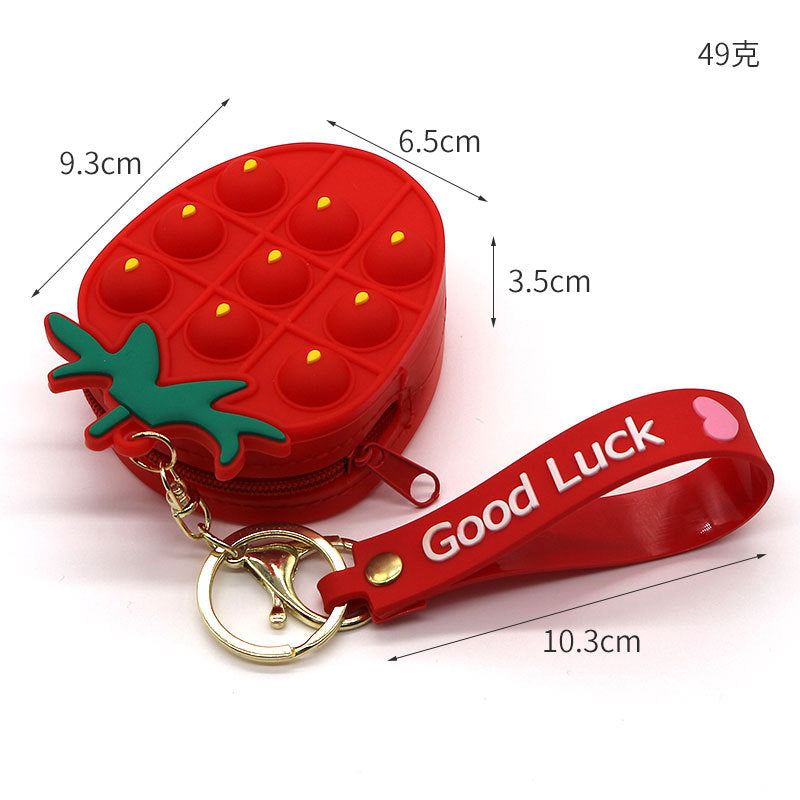 Wholesale Silicone Zero Wallet  Fruit Cartoon Keychain