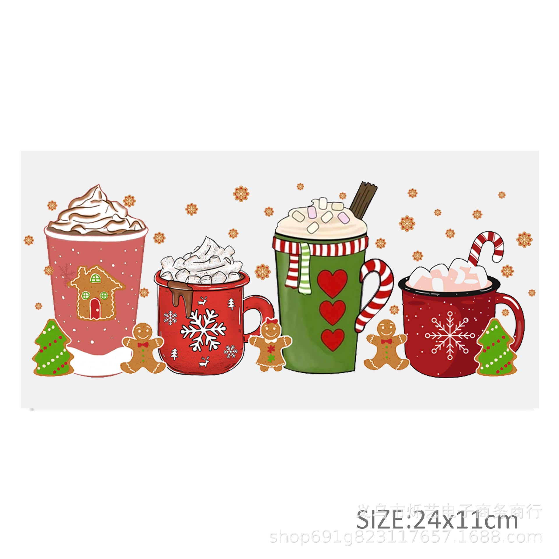 Wholesale Christmas  Snowman Drink  16oz Cup UV DTF Wraps